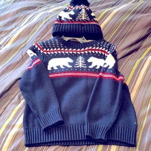Kid Christmas sweater  with hat size 3t